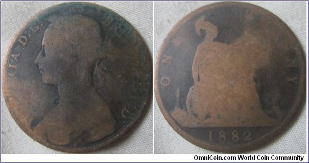 1882 H penny 