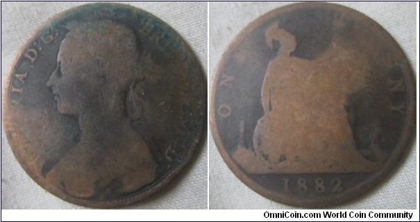 1882 H penny 