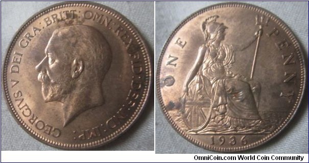1936 penny, EF