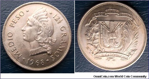 1968 Dominican Republic 1/2 Peso KM#21a.1 Native Princess Type Choice BU Go Here:

http://stores.ebay.com/Mt-Hood-Coins