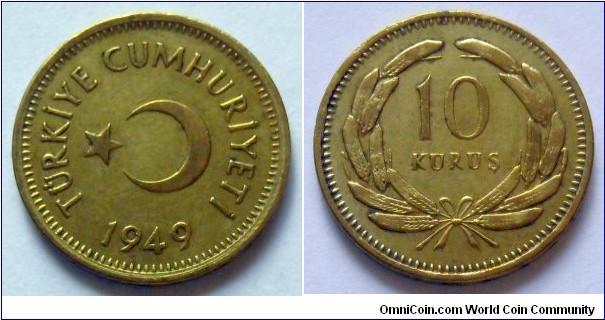 Turkey 10 kurus.
1949