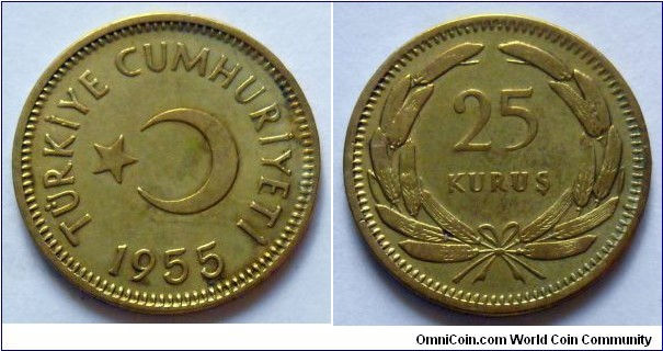 Turkey 25 kurus.
1955