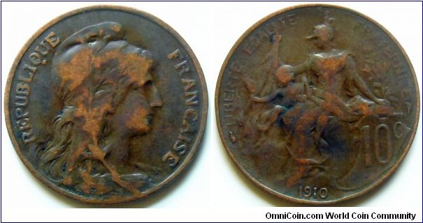 France 10 centimes.
1910