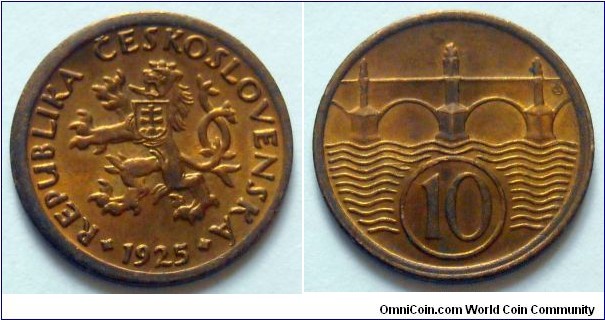 Czechoslovakia 10 haleru.
1925