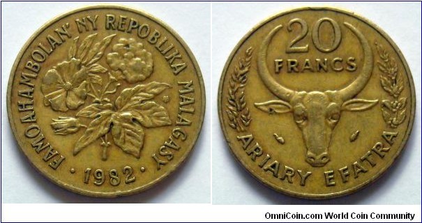 Madagascar 20 francs (4 ariary) 1982