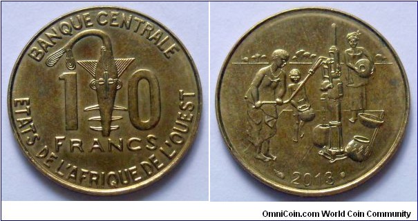 West African States 10 francs CFA. 2013