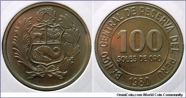 Peru 100 soles.
1980