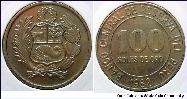 Peru 100 soles.
1982