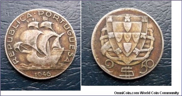 Silver 1946 Portugal 2 1/2 Escudos Ship Shield Nice Toned Circulated Go Here:

http://stores.ebay.com/Mt-Hood-Coins