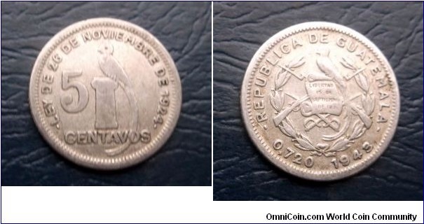 Silver 1943 Guatemala 5 Centavos Quetzal Bird Type Nice Grade Circ Go Here:

http://stores.ebay.com/Mt-Hood-Coins
