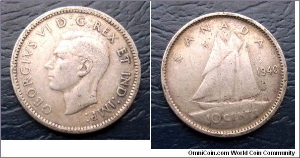 Silver 1940 Canada 10 Cents George VI KM#34 Sialboat Nice Toned Circ Go Here:

http://stores.ebay.com/Mt-Hood-Coins
