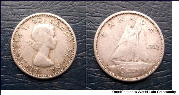 Silver 1957 Canada 10 Cents QEII KM#51 Sailboat Nice Toned Last Year Go Here:

http://stores.ebay.com/Mt-Hood-Coins