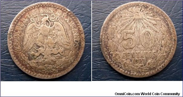 Silver 1921 Mexico 50 Centavos KM#447 Eagle & Snoke Toned Circulated Go Here:

http://stores.ebay.com/Mt-Hood-Coins