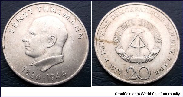 1971 Germany Republic 20 Marks KM#34 85th Birth Ernst Thalmann High Grade 
Go Here:

http://stores.ebay.com/Mt-Hood-Coins