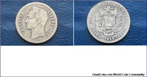 Silver 1924 Venezuela Gram 10, 2 Bolivares 27mm Circulated Y# 23 Go Here:

http://stores.ebay.com/Mt-Hood-Coins