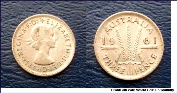Silver 1961 Australia 3 Pence Threepence KM#57 Queen Elizabeth Nice Circ Go Here:

http://stores.ebay.com/Mt-Hood-Coins
