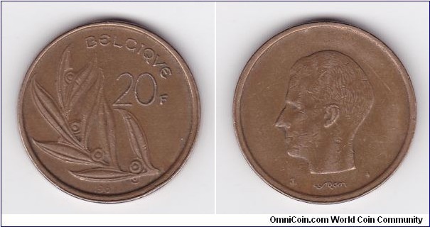 Belgium 1981 20F Coin