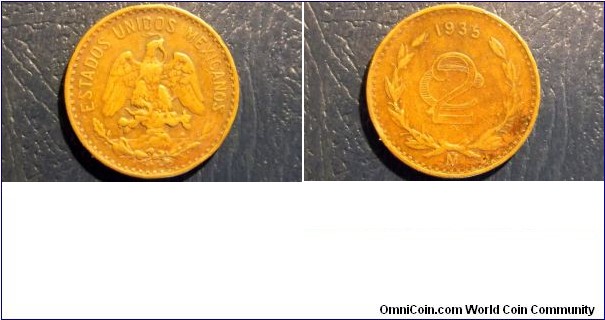 1935 Mexico 2 Centavos KM#419 Eagle & Snake Nice Circ Better Date Coin Go Here:

http://stores.ebay.com/Mt-Hood-Coins
