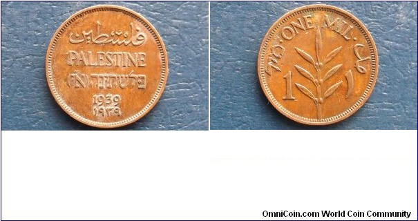 1939 Palestine 1 Mil KM#1 English Hebrew Arabic Nice Grade Circulated Go Here:

http://stores.ebay.com/Mt-Hood-Coins
