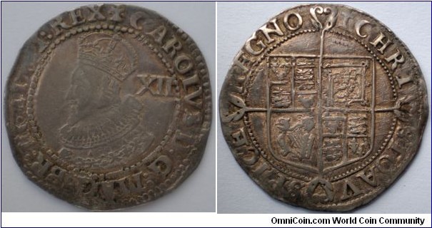 Charles I shilling, cross calvary over lis mintmark bust 2. 