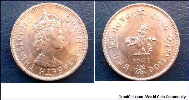 1971 Hong Kong Dollar KM#35 Crowned Lion Type 1st Year Issued Nice BU 
Go Here:

http://stores.ebay.com/Mt-Hood-Coins
