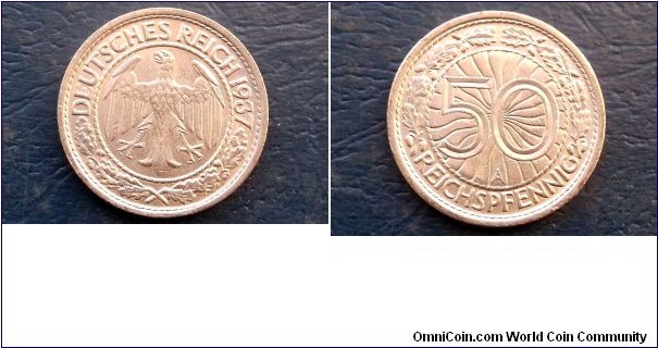 1937-A Germany Weimar Republic 50 Reichspfennig KM#49 Eagle Type Nice BU 
Go Here:

http://stores.ebay.com/Mt-Hood-Coins
