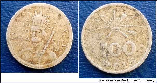 1932 Brazil 100 Reis KM#527 400th of Colonization Nice Toned Circulated Go Here:

http://stores.ebay.com/Mt-Hood-Coins