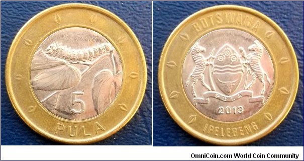 2013 Botswana 5 Pula Bi Metallic Mophane Worm Issue Nice Grade# Go Here:

http://stores.ebay.com/Mt-Hood-Coins