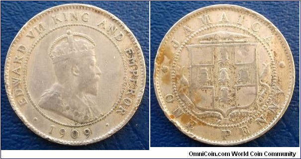 1909 Jamaica 1 Penny KM#23 Crowned Edward VII Circulated Big 30.9mm Coin Go Here:

http://stores.ebay.com/Mt-Hood-Coins
