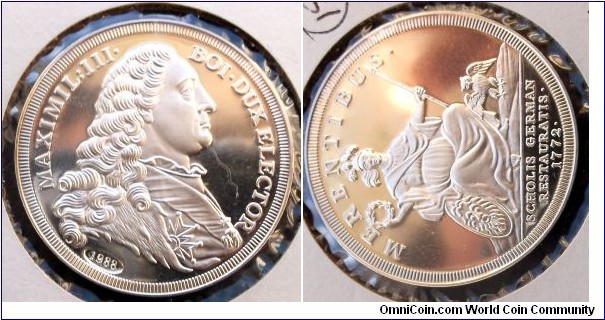  Silver 1988 Germany Bavaria Maximilian III 1727-1777 Stunning Proof 20 Gr Go Here:

http://stores.ebay.com/Mt-Hood-Coins