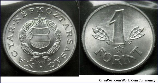 Hungary 1 forint from 1989 annual coin set.