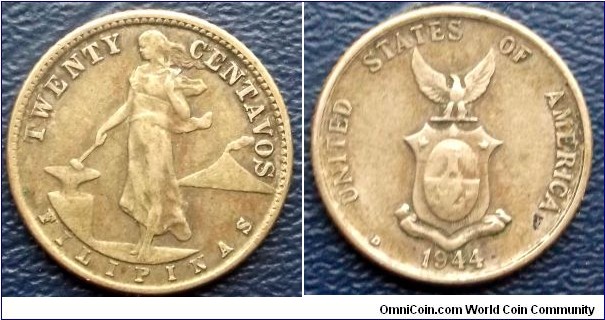 Silver 1944-D Philippines 20 Centavos KM#182 Eagle Hammer Anvil Nice Toned Go Here:

http://stores.ebay.com/Mt-Hood-Coins