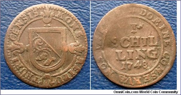 Silver Billon 1748 Swiss Cantons Zurich 1 Schilling KM# 148 Nice Circ Go Here:

http://stores.ebay.com/Mt-Hood-Coins