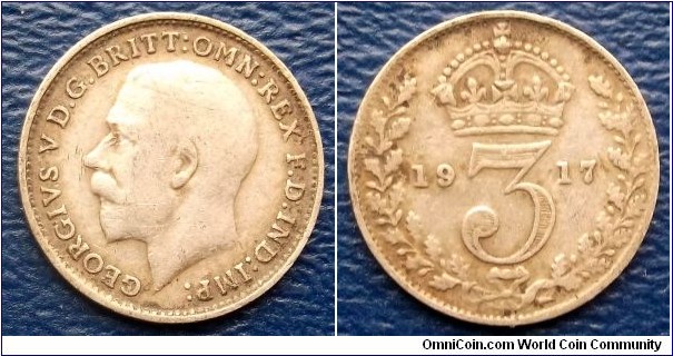 .925 Silver 1917 Great Britain 3 Pence George V Very Nice Toned Circ Go Here:

http://stores.ebay.com/Mt-Hood-Coins