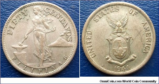 Silver 1944-S Philippines 50 Centavos KM#183 Hammer & Anvil Nice Grade Go Here:

http://stores.ebay.com/Mt-Hood-Coins