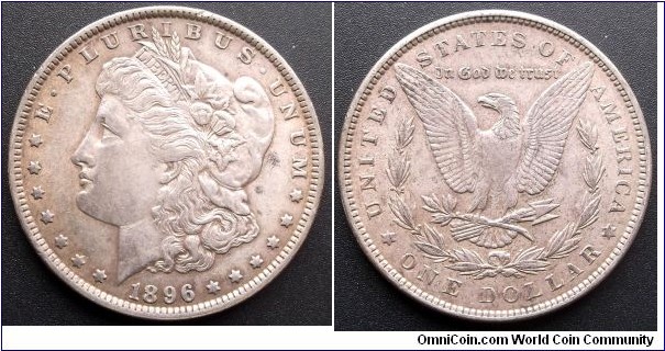 .900 Silver 1896 Morgan Dollar Eagle Nice Grade Attractive Classic Crown Go Here:

http://stores.ebay.com/Mt-Hood-Coins