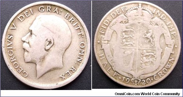 Silver 1920 Great Britain 1/2 Crown George V Circulated 1st Year 32.3mm 
Go Here:

http://stores.ebay.com/Mt-Hood-Coins