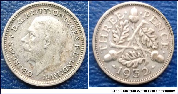 Silver 1932 Great Britain 3 Pence George V KM#831 Oak Leaves Nice Circ Go Here:

http://stores.ebay.com/Mt-Hood-Coins

