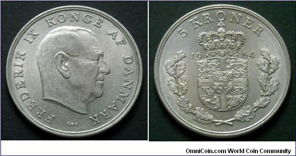 Denmark 5 kroner.
1964