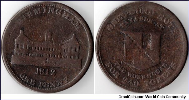 1812 Birmingham penny (workhouse token) 
