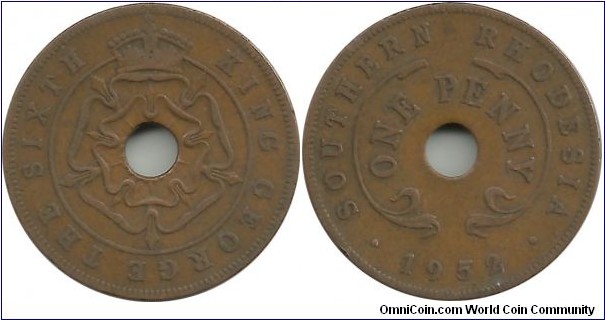 S.Rhodesia 1 Penny 1952