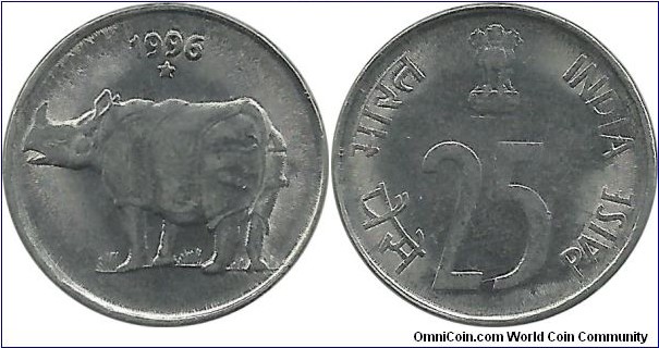 India-Republic 25 Paise 1996(H)