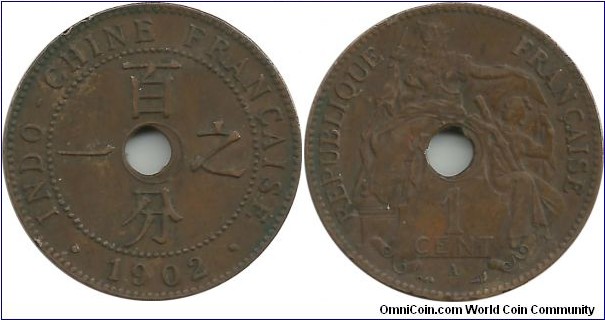 IndochinaFr 1 Centime 1902A
