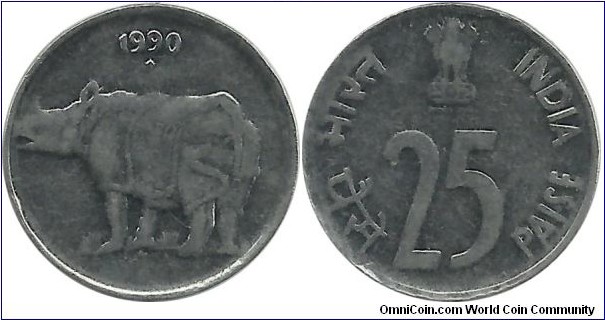 India-Republic 25 Paise 1990(B)