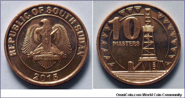 South Sudan 10 piasters.
2015