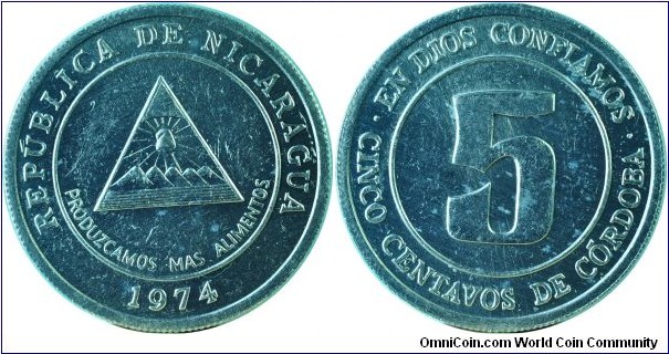 Nigaragua5Centavos-km28-1974