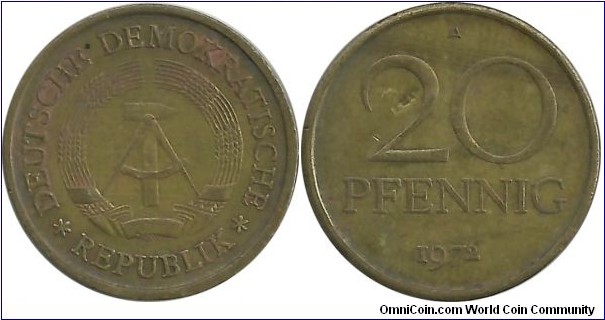DDR 20 Pfenning 1972A
