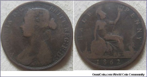 1862 halfpenny, fair