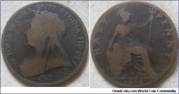 fair grade 1896 halfpenny