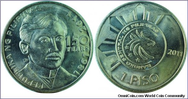 Philippines1Piso-150yrs.JoseP.RizalBirth-km284-2011